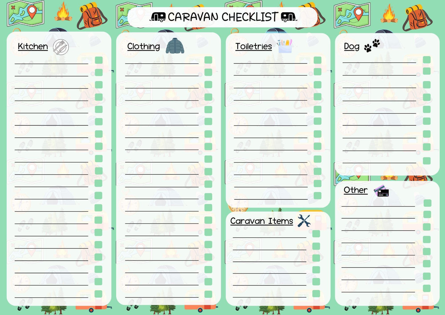 Printable Caravan Checklist - PDF Download