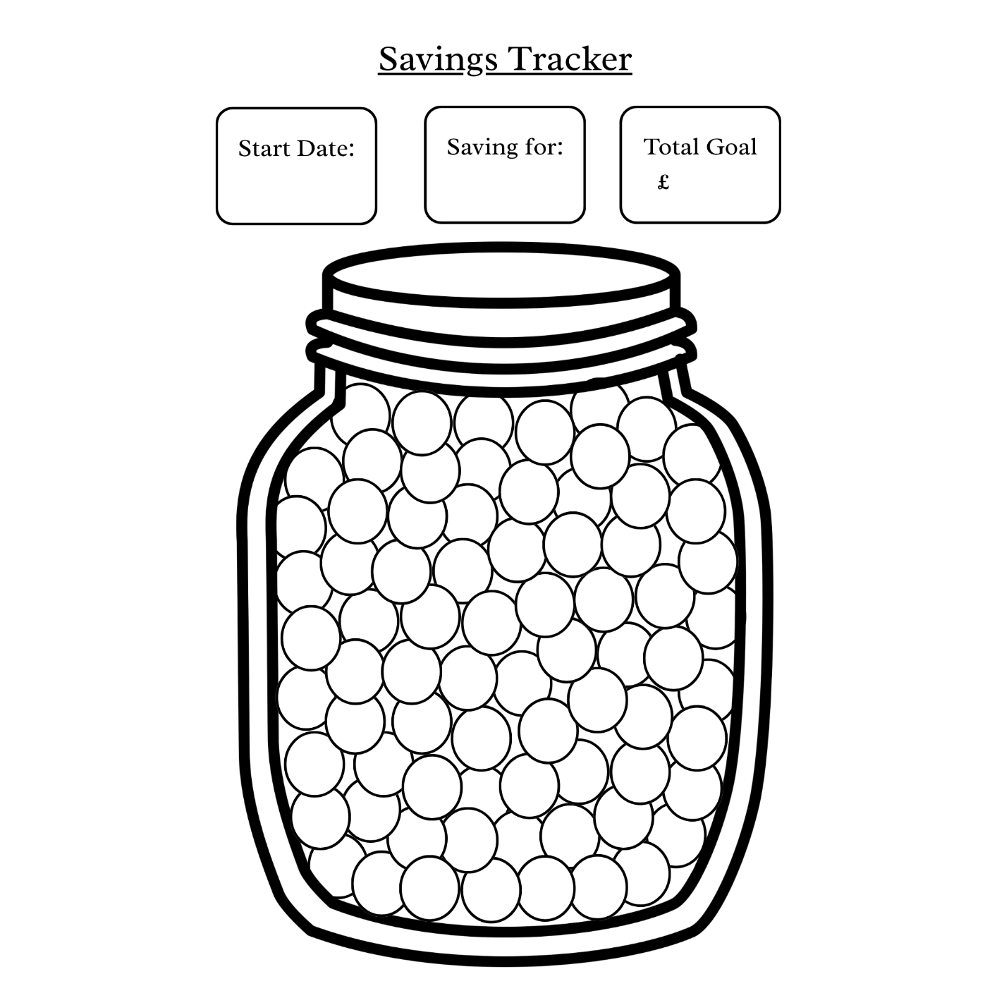 A4 Printable Savings Tracker